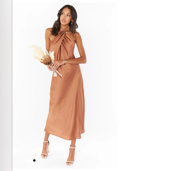 Show Me Your MuMu Dresses & Skirts - Jasmine Halter Midi Dress Copper